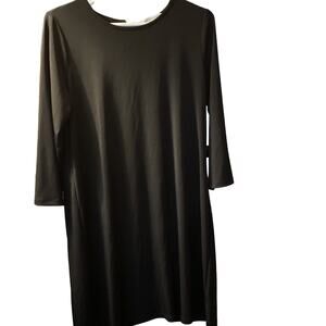 Michael Kors Classic Women’s 3/4 Sleeve Shift Dress Black Size M Zipper Back